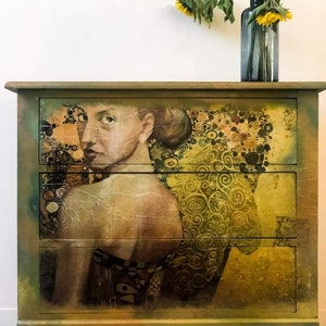 Woman In Gold Large Furniture Paper, Crafter's Gift, Romantic Image Decoupage Paper, Refurbish Furniture, 23.4" x 33.1", DIY Supply