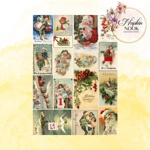 Rice Paper For Decoupage, A4 Paper, Christmas Tags Rice Paper, Victorian DIY Holiday Craft Supply, Crafter's Gift, DIY Mulberry Paper