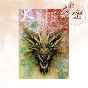 Papier de riz pour découpage, Papier A4, Créature fantastique, Tête de dragon, Cadeau d'artisan, Papier de riz pour découpage, Cracheur de feu, Papier mûrier