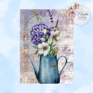 Papier de riz pour découpage, papier A4, image de la nature, cadeau d'un artisan, papier pour petits meubles image florale 20,6 x 30,5 cm, thème jardin, articles de bricolage