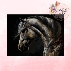 Papier de découpage steampunk cheval mécanique, papier pour grands meubles, thème western, cadeau d'un artisan, fournitures de bricolage, rénovation de meubles