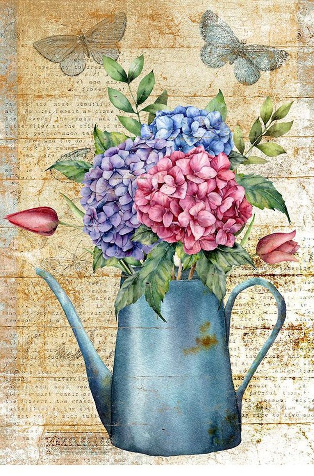 Hydrangea Flower Rice Paper Garden Image Decoupage Mixed - Etsy