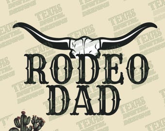 Rodeo Dad Bull Skull PNG | Western Father's Day Sublimation Design | Cowboy Country Digital Art for Dad Gifts | Rodeo Daddy | Digital Design
