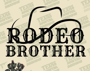 Rodeo Brother Cowboy Hat PNG | Rodeo Family | Sublimation Design | Country Family Digital Art for Apparel