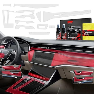 Audi A6 C8 (2018-2024) 12in1 Protective Film Car Interior Center Console, Scratch-Resistant, TPU, Anti-Fingerprint, Matt PianoSkin