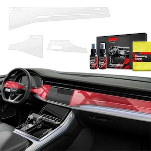 Audi Q7 (2018-2024) 3in1 Protective Film Car Interior Center Console, Scratch-Resistant, TPU, Transparent, Gloss PianoSkin