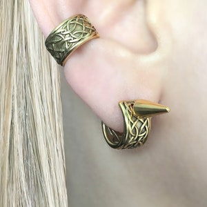 Celtic hoop , Celtic earrings, Hoop earrings,Celtic Hoop earrings, Mens earrings, Mens hoops, Wide hoop, Huggie hoops, Viking jewelry