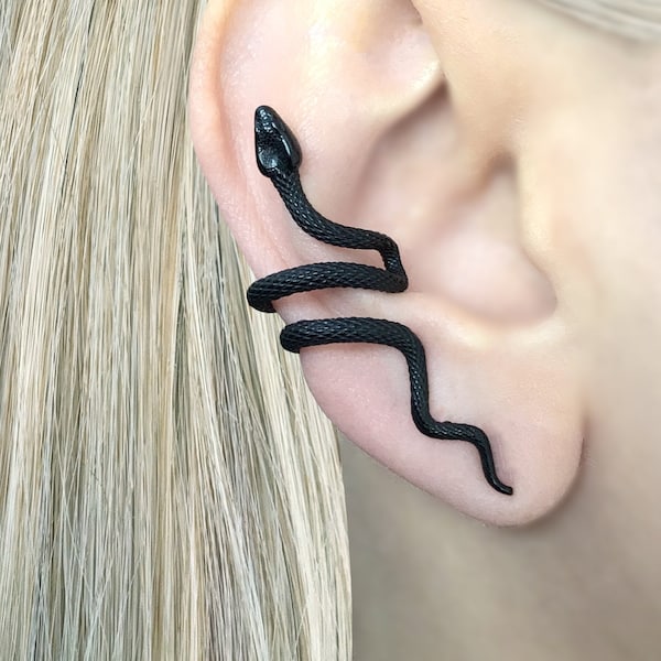Snake ear cuff, Cuff earring, ear cuff, no piercing earring, Snake earring, snake ear cuff, Gothic earring, Gothic jewelry, cuff