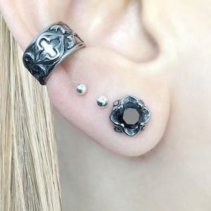 Gothic Black CZ studs, gothic earrings, unisex studs,  mens earrings, gothic black earrings, simple studs, gothic jewelry, black CZ earrings