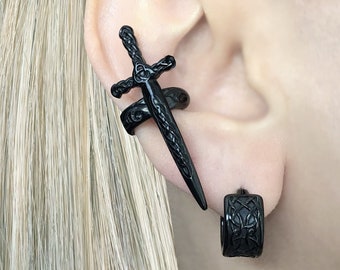 Sword ear cuff, Celtic ear cuff, no piercing earring, viking ear cuff, sword earrings, sword cuff, celtic sword  earring