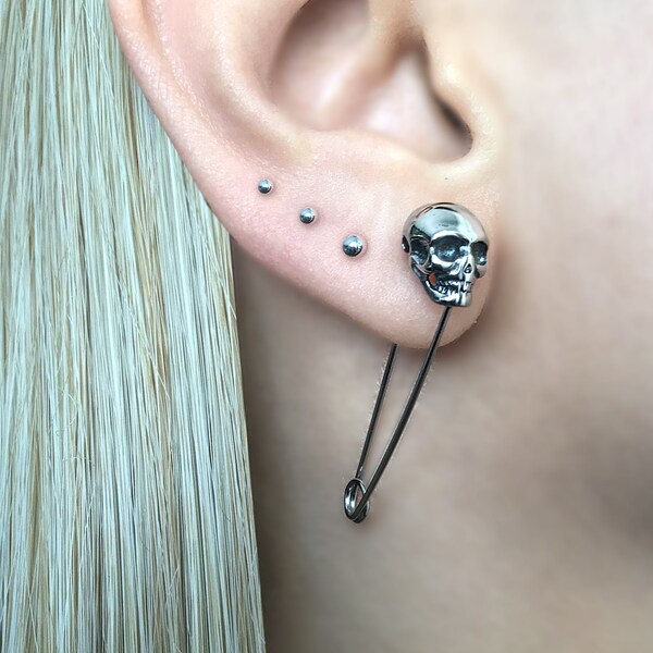 Safety Pin Earrings Etsy