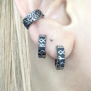 Rune Hoop earrings,Hoops with runes, mens earrings, runes , rune jewelry, Viking earrings, Norse earrings, Norse jewelry