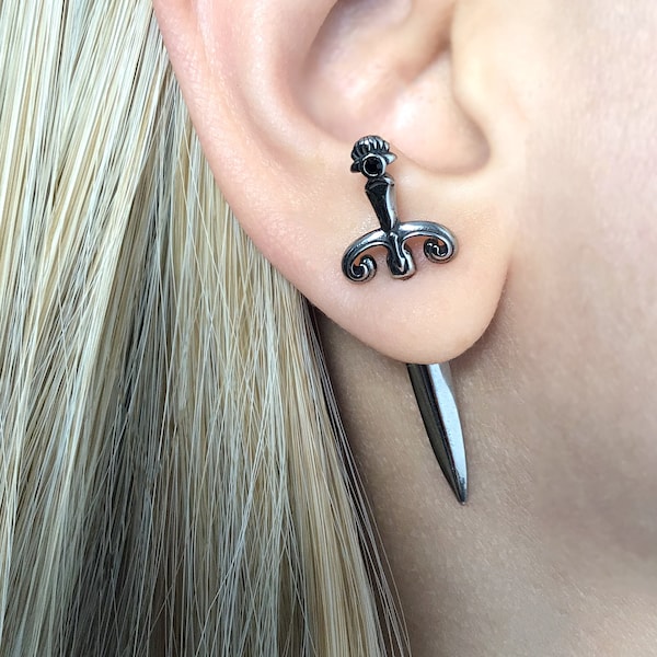 Sword earrings studs clearance
