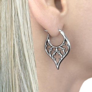 Gothic earrings, Gothic Hoop earrings, hoop earrings, Statement earrings, Gothic jewelry, Gothic earrings ,black hoops, Unisex earrings