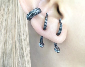 Snake Front and back earrings ,Snake earrings, Ear jacket ,Snake ear jacket, Gothic earrings, snake jewelry  , ear jacket