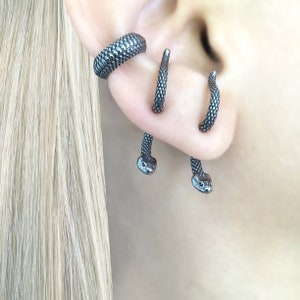 Snake Front and back earrings ,Snake earrings, Ear jacket ,Snake ear jacket, Gothic earrings, snake jewelry  , ear jacket