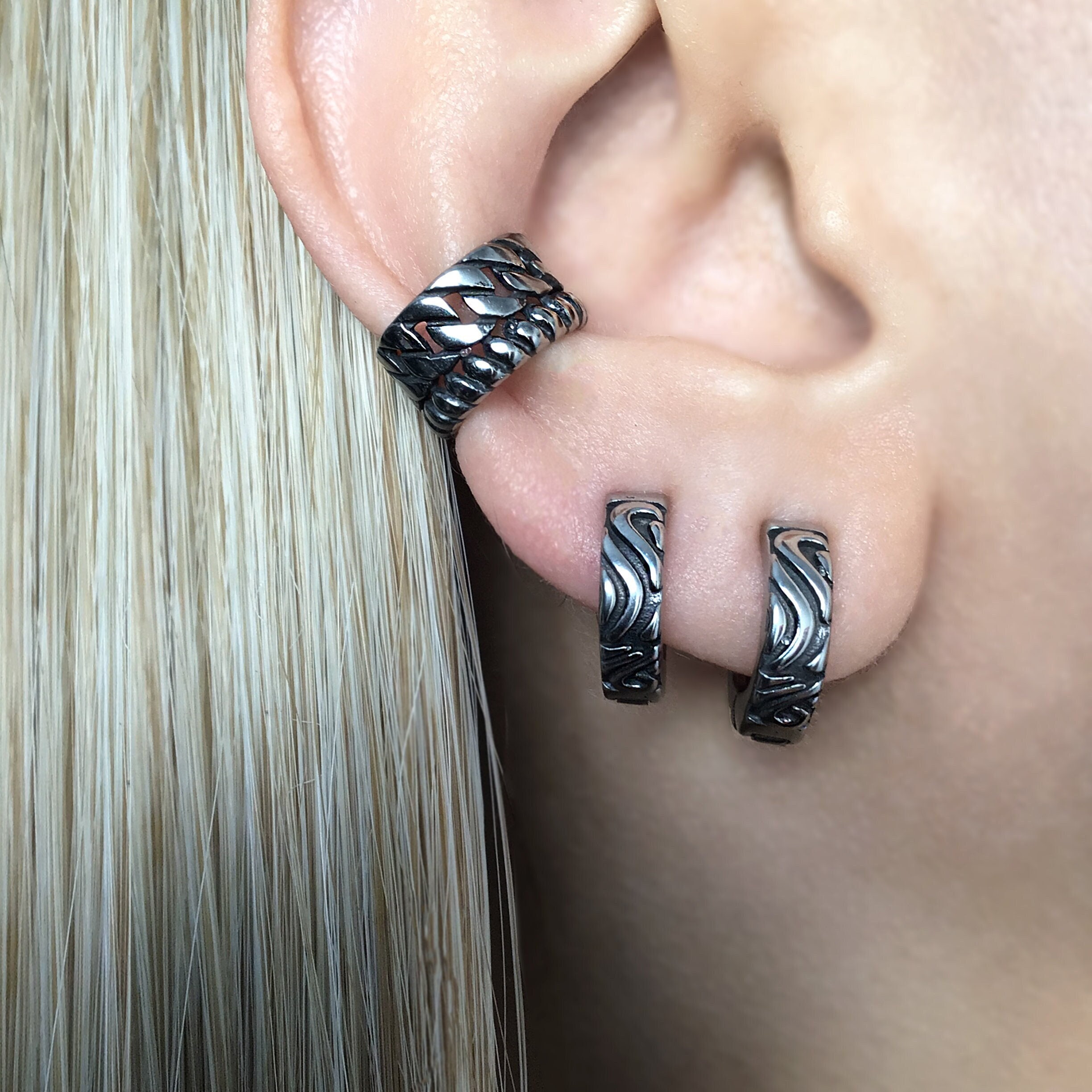 ONESING 12 Pairs Black Magnetic Earrings for Men Clip On Earrings for Men  Fake Earrings Mens Earrings Hoop Dangle Earrings Black Earrings for Men  Women Fake Piercing NonPiercing Earrings Set in Dubai 