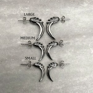 Ruby Dragon Claw Magnetic Stud Earrings In Silver | Magnetic Silver Earrings For Men
