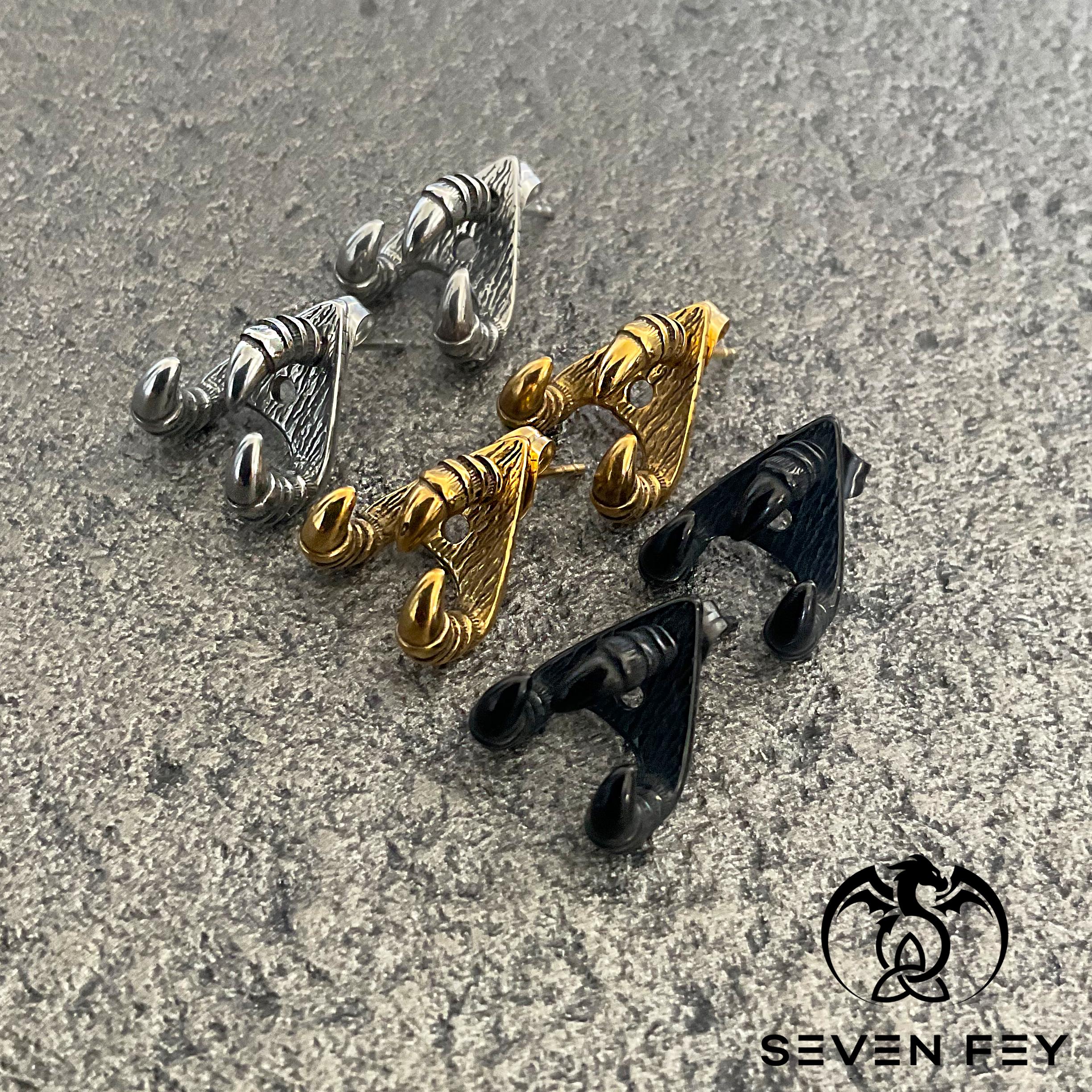Dragon Claw Front and back earrings, claw earrings, Ear jacket earrings, Gothic earrings, edgy earring, dragon earrings, dragon claw studs