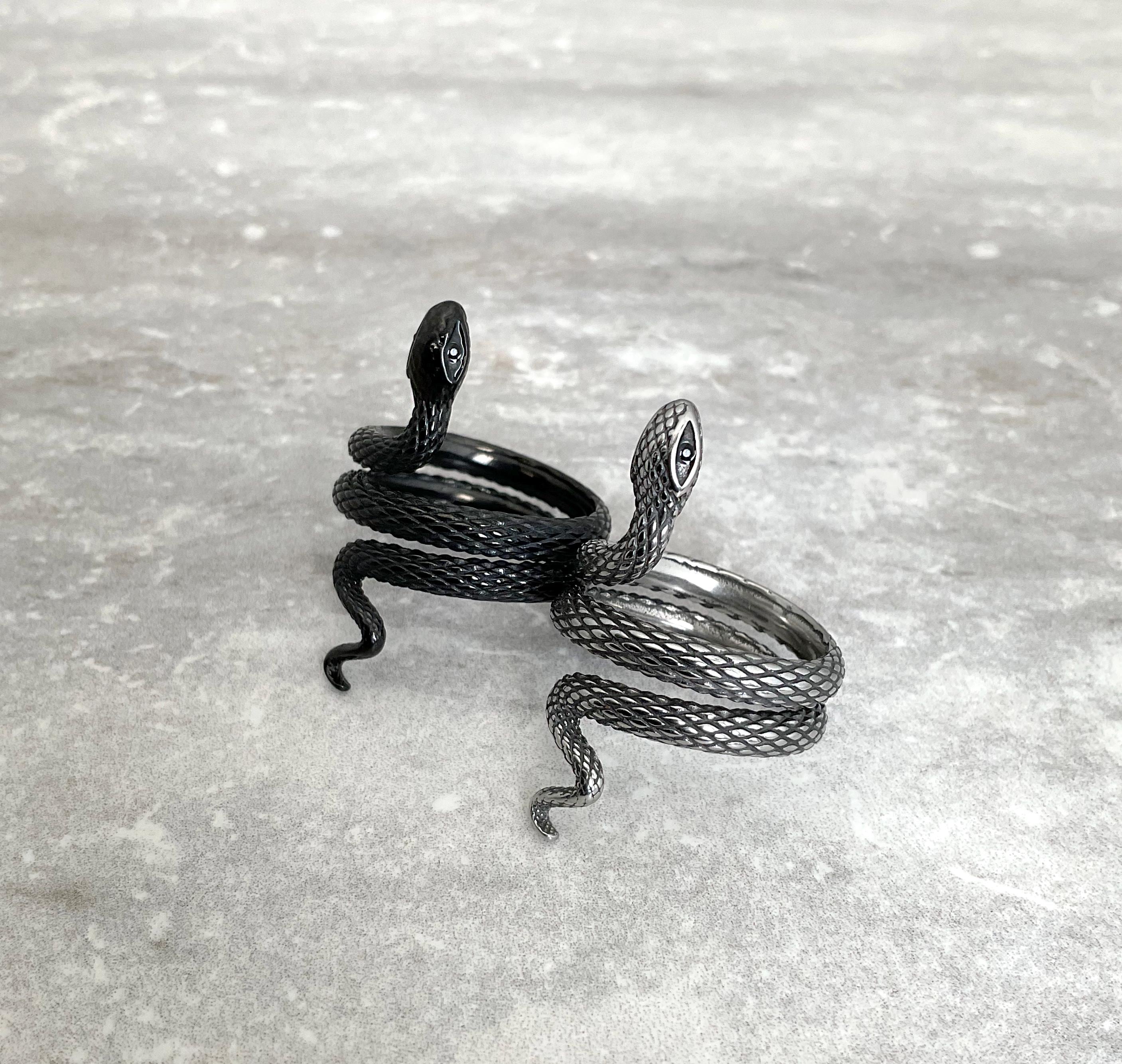 Snake Ring, Black Snake Ring, Gothic Ring, Oxidized Ring, Snake Jewelry ...