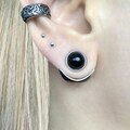 Moon ear jacket ,Front and back earrings, Gothic Stainless steel jewelry ,Crescent moon
