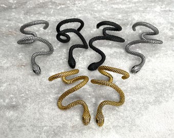 Pendiente de serpiente, pendiente gótico sin perforación, pendiente de serpiente
