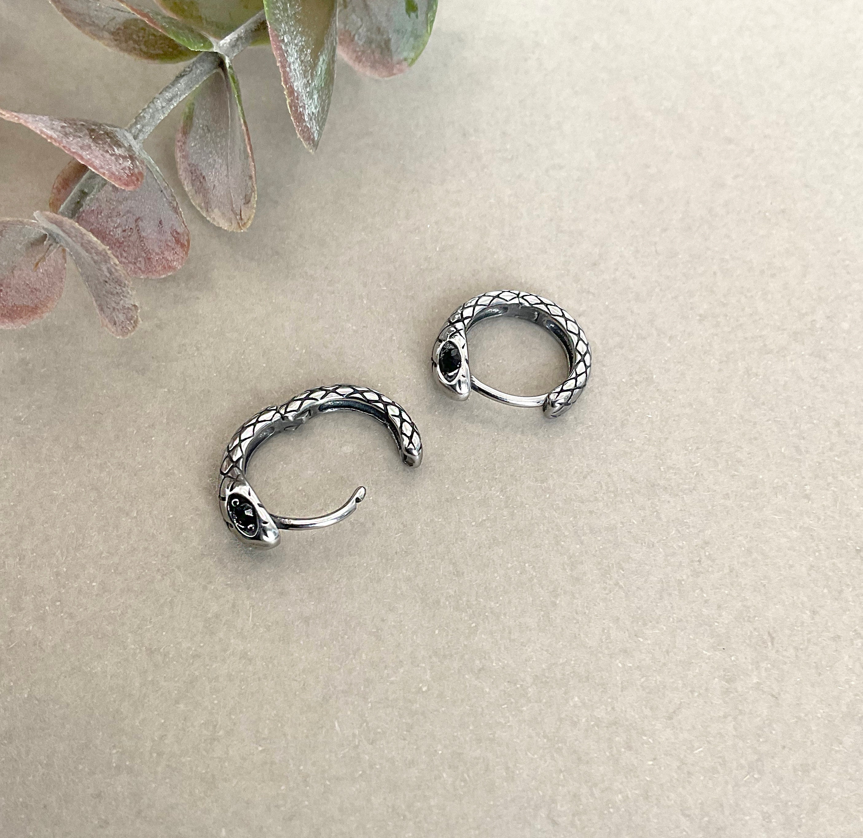 Snake Hoop Earrings Hoop Earrings Snake Hoops Mens Etsy