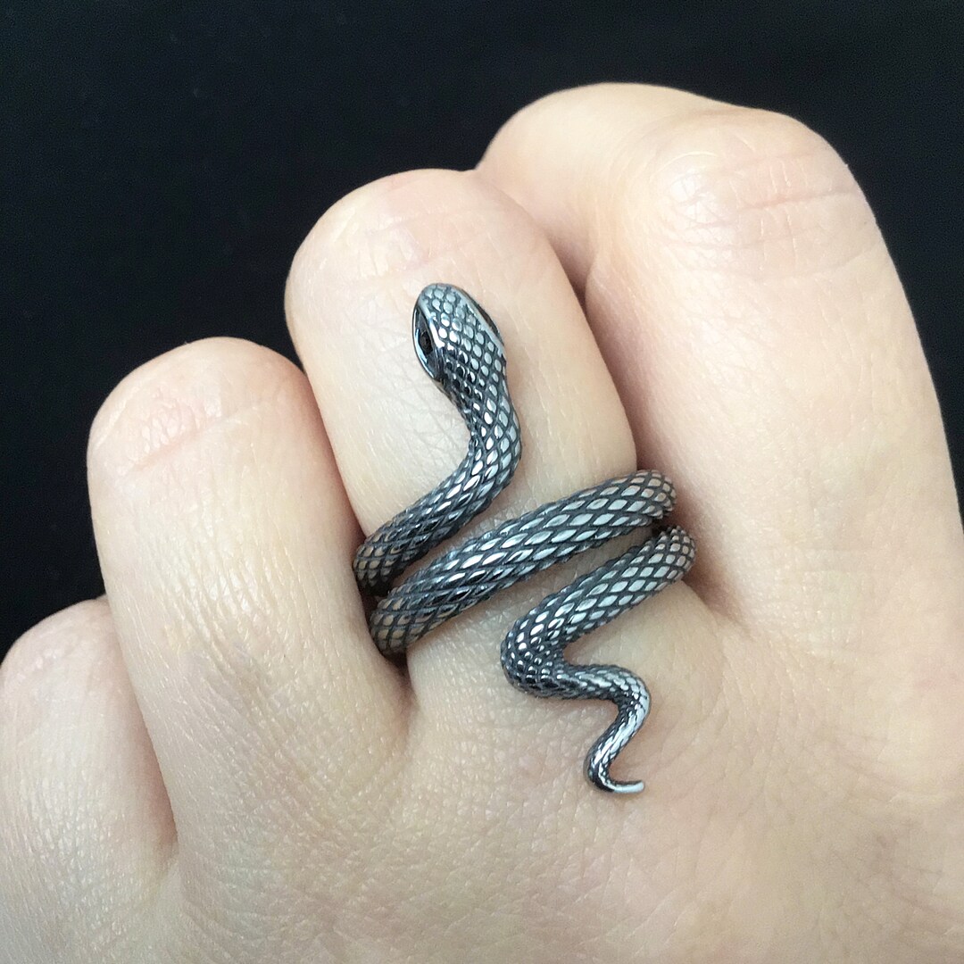 Snake Ring, Black Snake Ring, Gothic Ring, Oxidized Ring, Snake Jewelry