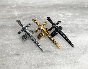 Sword ear cuff, Celtic ear cuff, no piercing earring, viking ear cuff, sword earrings, sword cuff, celtic sword  earring