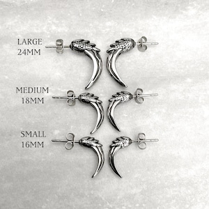 Dragon Claw earrings, claw earrings, Gothic earrings, edgy earring, dragon earrings, dragon claw studs, mens earrings