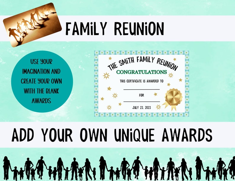 Family Reunion Award Certificates, Family Reunion Games and Awards ...