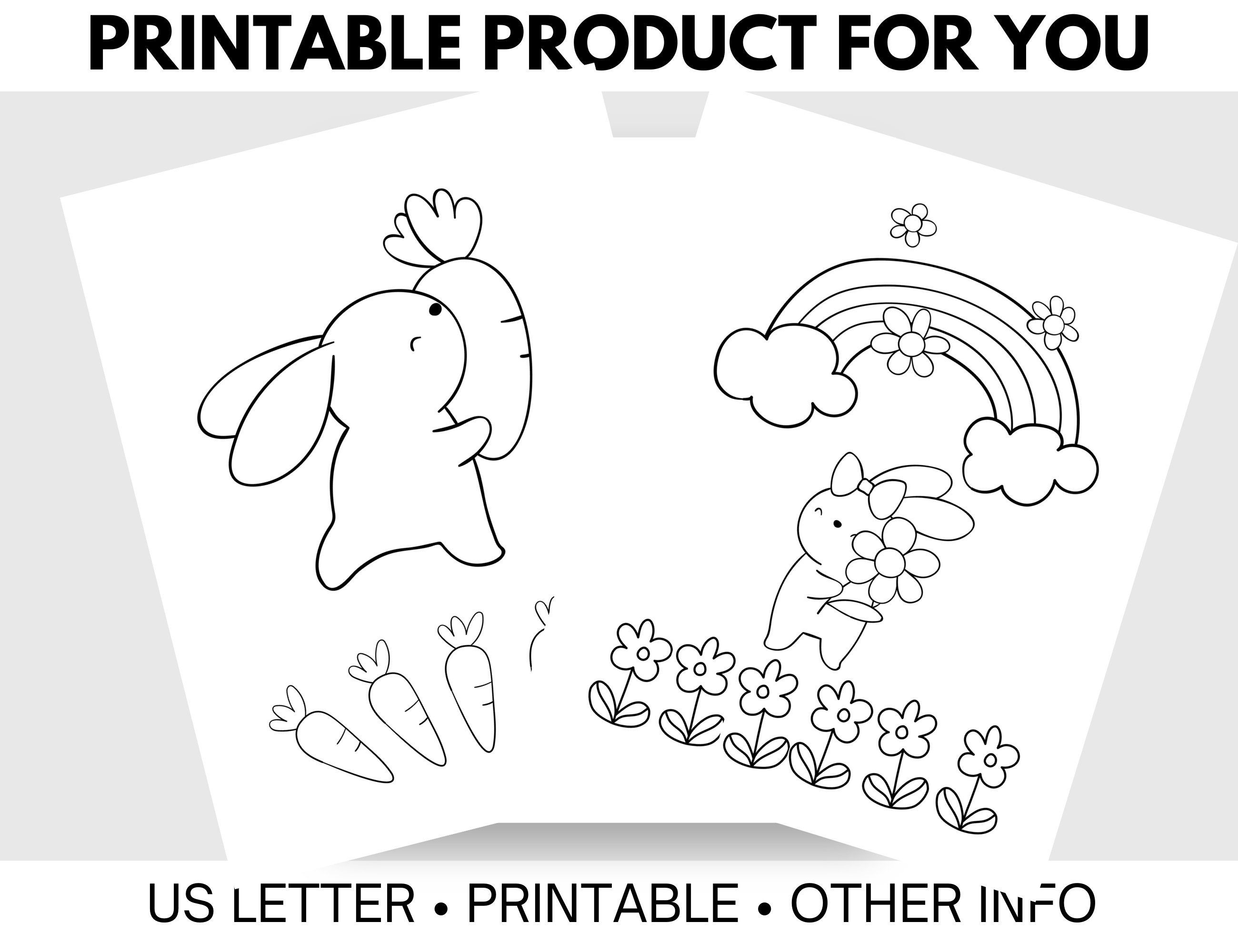 Happy Easter Coloring Pages for Kids - Etsy