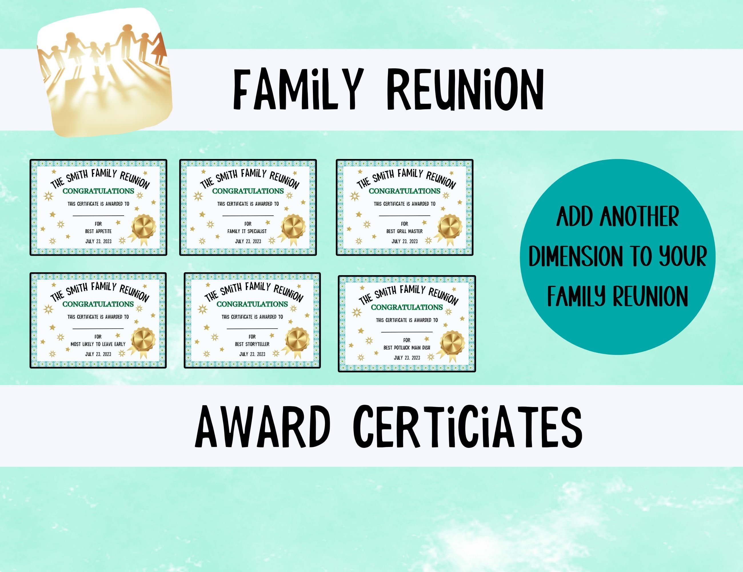 Family Reunion Award Certificates Family Reunion Games and Awards Family Reunion Award Certificates Family Reunion Games and Awards