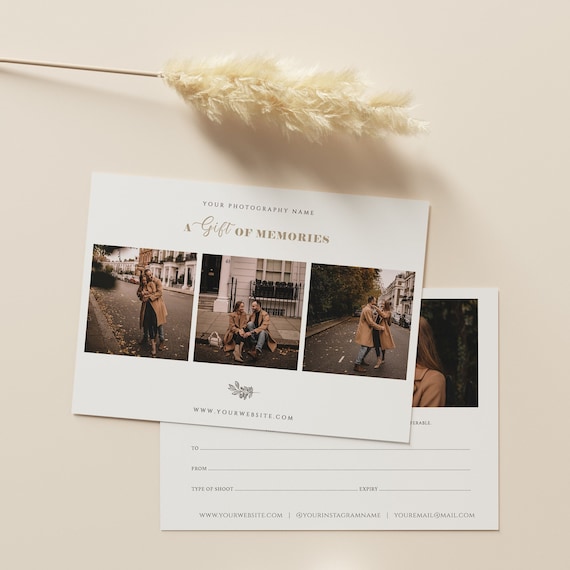 Photographer Gift Voucher Photography Gift Certificate Etsy