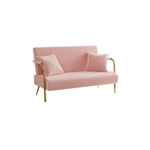 Blush Pink Tufted Sofa Loveseat for RENT in SAN DIEGO for Baby Showers, Birthday Parties, Weddings, Bridal Showers, and Photo Shoots