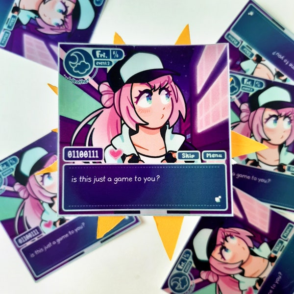 Visual Novel Girl | Aesthetic Anime Holographic Sticker