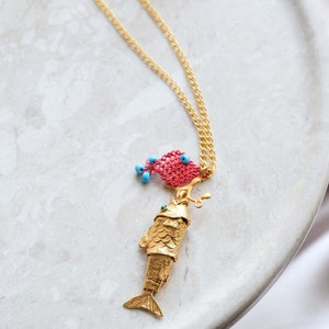 Fish Design Necklace,Chain Necklace,Fish,Gold Fish Necklace,Sardine Necklace,Gold Fish Pendant,Sea Lover Necklace,Fish Lover Gift,fish Gift