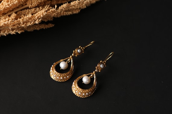 Pearl Earrings,Ottoman Earrigns,Gold Plated earrigs ,brass Earrigns,gemstone Earrigns,Turkish earrigs ,Handmade Jewelry earrigs .gift for