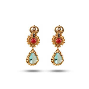 Ottoman Earrings,Drop Earrings,Zirkonyum Stone,Unique Jewelry,Ottoman Model,Turkish Jewelry,gift for her,Valentines Gift,Handmade Earrings,