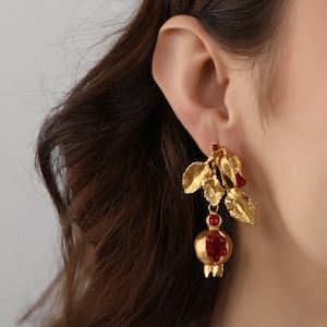 Pomegranate Design Earrings,Turkish jewelry,Pomegranate Jewelry,Handmade Earrigns,lover Earrigns.Gift earrigns,Most popular earrings,Gift
