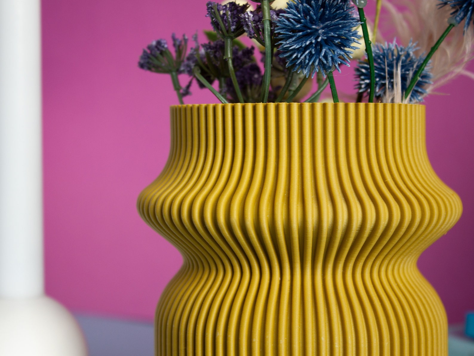 Rib Cinch Vase 3D Printed Vase Dried Flower Vase Modern Etsy