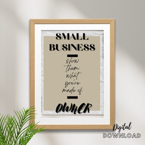 small business owner printable digital art wall decor minimal home decor office decoration