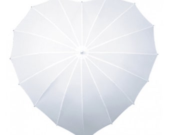 SOAKE Heart Shaped Stunning Modern Wedding Umbrella White