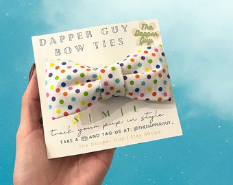 The “Dots” Dapper Guy bow tie, 100% Handmade, Customizable, Pet wear