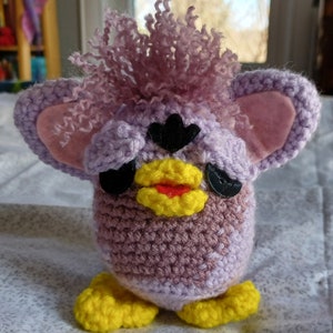 Purple Furby Inspired Plush Toy, Crochet Furby Amigurumi, Furby Stuffed Animal