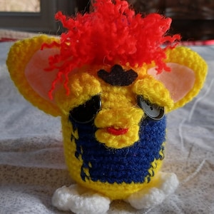 Primary Colors Furby Inspired Plush Toy, Crochet Furby Amigurumi, Furby Stuffed Animal