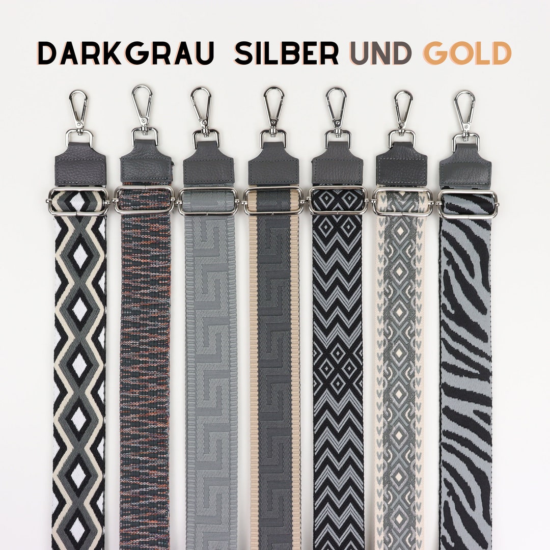 Leather Strap for Gold and Silver Hardware Bags, Patterned Shoulder