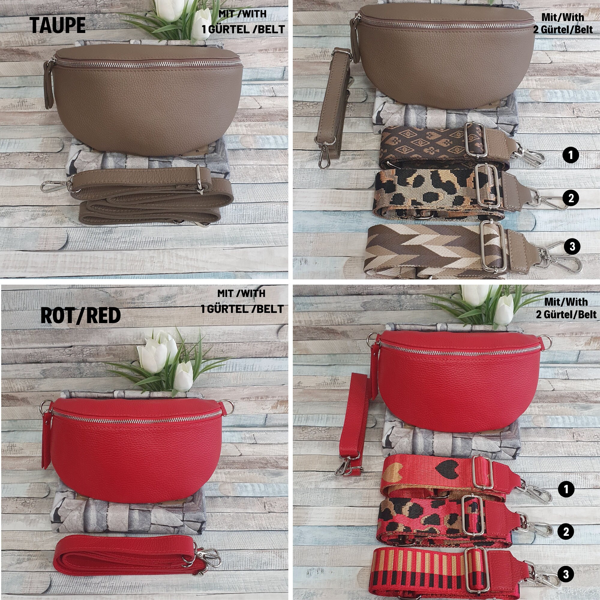 Fanny Pack Medium Leather Bag For Women, Leather Shoulder Bag, Crossbody Bag Fanny Pack With Strap