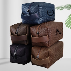 Leder Personalisierte Kulturbeutel, Geschenk zum Valentinstag, Kulturtasche, Handgefertigter Dopp Kit, Männer Tasche, Kosmetiktasche
