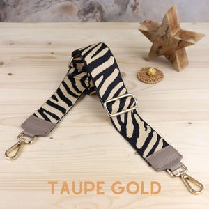 Taupe Leather Strap for Gold and Silver Hardware Bags, Patterned Shoulder Strap with Wide Strap, Computer & Camera bag straps, Gift for her